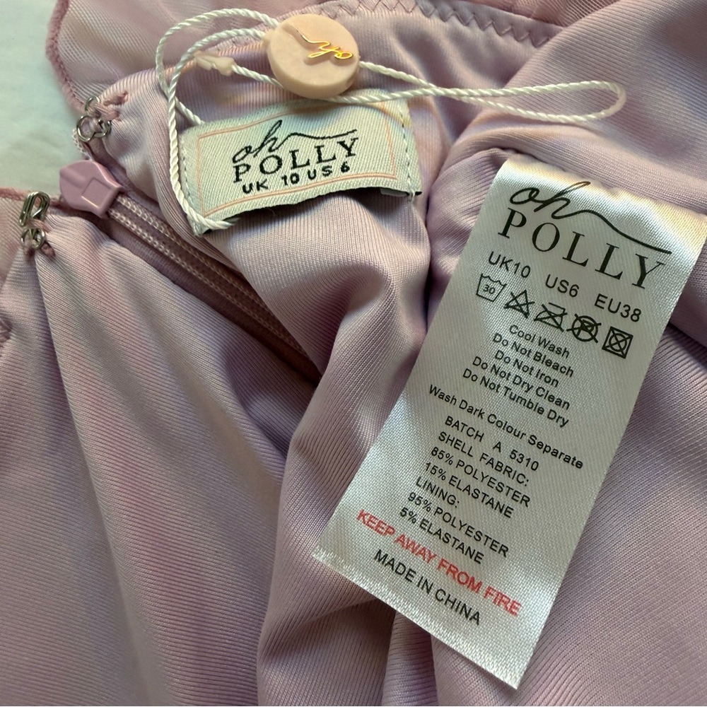 Oh Polly Ruffled Off Shoulder Dress Lilac Size: US 6 - Picture 8 of 8